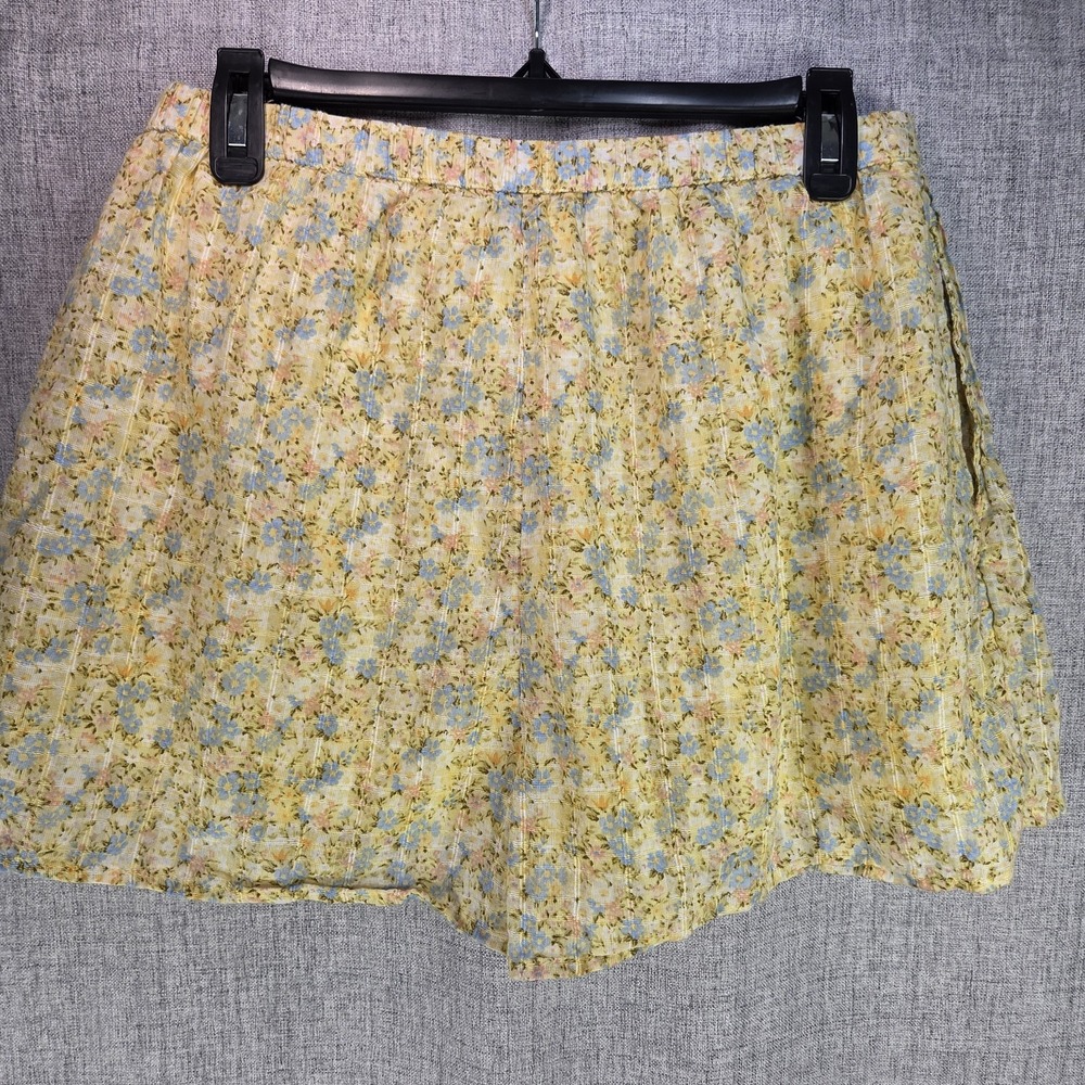 NWOT American Eagle Yellow Blue Floral Lined Lightweight Shorts Womens Medium - Picture 3 of 5